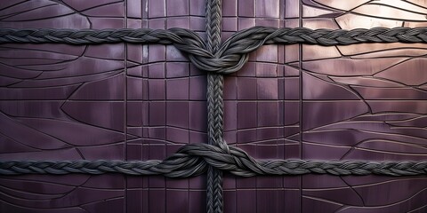 Sticker - Abstract geometric tile background with knotted rope.