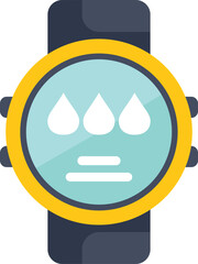 Poster - modern smartwatch is displaying water drop icons, reminding user to stay hydrated throughout the day