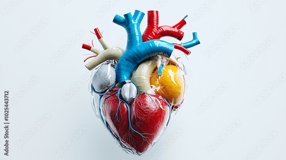 Cross-sectional view of the human heart showing all chambers and major ...