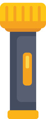 Poster - simple design of a yellow and gray flashlight shining its beam forward