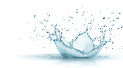 Wall Mural - dynamic splash of water captured in motion against a pristine white backdrop