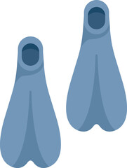 Poster - pair of blue flippers for diving isometric icon isolated on white background