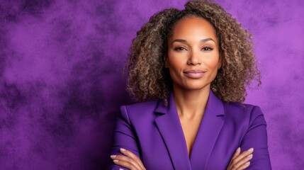 Celebrating natural beauty, portrait of woman with flowing, curly hair