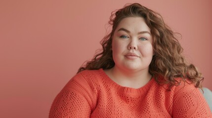 Positive Body Image of Plus-Size Woman in Sweater