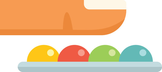 Fototapete - Human finger pressing colorful buttons on an interactive panel, concept of modern technology and user interface