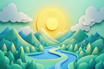 Poster - Summer scene in alpine mountains with lush green landscapes, Alpine mountain summer landscape with green scenery