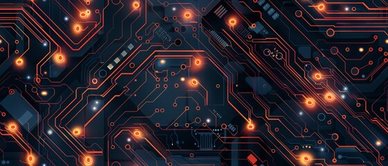 Poster - Seamless Electronic Circuit Board Pattern Design