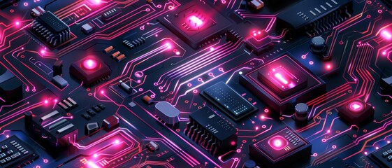 Poster - Seamless Electronic Circuit Board Design Pattern