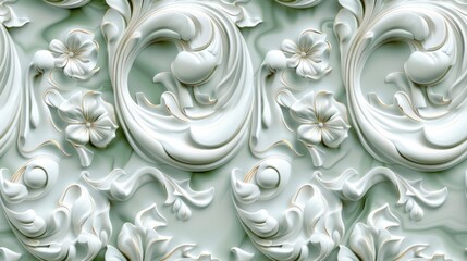 Aufkleber - Elegant White Jade Seamless Pattern Design