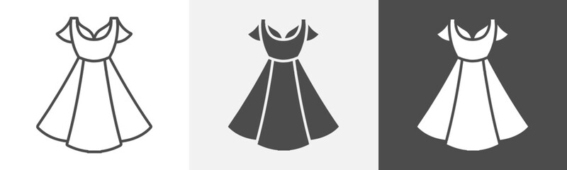 dress icon Design in thin line vector style