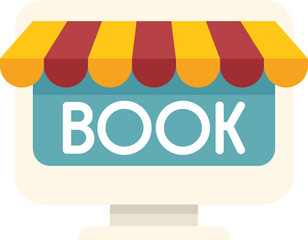 Poster - Online shop selling books, concept of e commerce and digital marketplace for buying publications