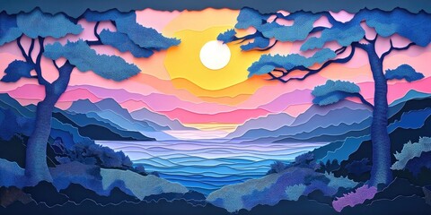 Poster - Nature in a serene landscape, Tranquil Nature Scene