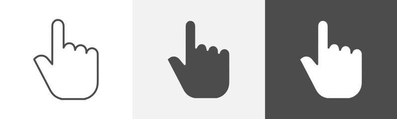 finger icon Thin line symbol collection