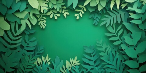 Aufkleber - Lush green backdrop featuring plant foliage Natural setting with spring leaves on branches in a woodland or garden Vibrant botanical scene showcasing organic textures