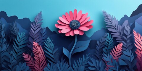 Poster - Flower in serene natural setting 02, Flower in peaceful natural environment