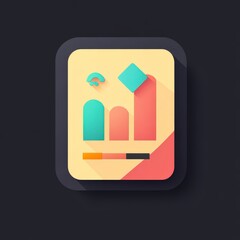 Colorful modern graph icon representing data analysis and growth, with a sleek design on a dark background.