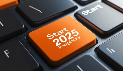 close-up view of computer keyboard highlighting year 2025