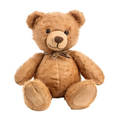 Classic Brown Teddy Bear With A Bow Sitting On A Transparent Background