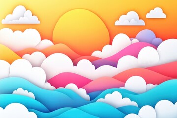 Wall Mural - Colorful sky filled with clouds during sunset, Vivid sunset sky with clouds