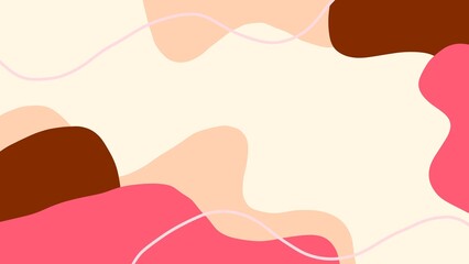 Sticker - Abstract background with hand drawn pink, red, and brown waves	