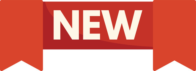 Poster - red ribbon banner stating new, perfect for highlighting a new product or service