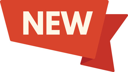 Poster - red ribbon banner with the inscription new, suitable for advertising and highlighting new products