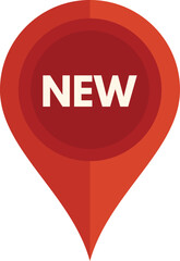 Poster - red location pin pointing a new arrival point