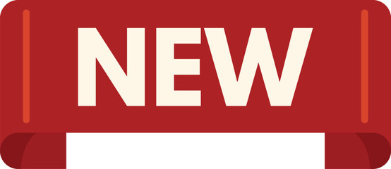 Poster - simple red ribbon banner stating new, perfect for branding purposes