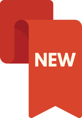 Aufkleber - red bookmark indicating new information or content, isolated over white background