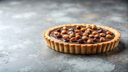 delicious chocolate hazelnut frangipane tart with minimalist presentation