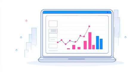 Poster - AI Portfolio Management Tool, a sleek and modern design featuring vector line art for insurance products, includes ample copy-space for easy integration of text and branding.