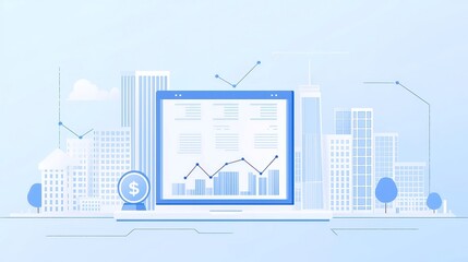 Poster - AI-driven regulatory analysis, industry insights, rate impacts, streamlined design, vector illustration, clear lines, informative layout, suitable for reports and presentations