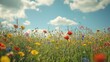 © Kitta Studio - Vibrant Field of Wildflowers Under Clear Blue Sky