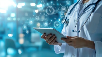 Poster - Healthcare Professional Engaging with Digital Solutions
