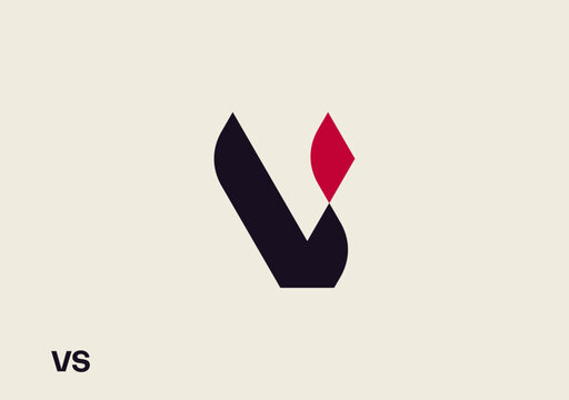 Minimal logo featuring VS, capturing simplicity and modernity in a sleek design
