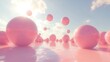 © MD - Pink Spheres Floating in a Dreamy Sky