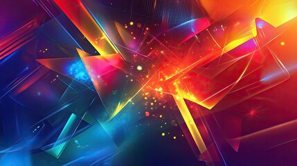 Poster - An abstract futuristic background with holographic elements and 3D shapes, radiating technology and innovation.