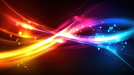 Poster - An energetic abstract background with neon colors and streaks of light, giving a futuristic, high-tech feel.