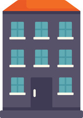 Wall Mural - Simple vector illustration of a multi storey residential building with many windows on white background