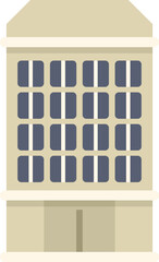 Poster - this vector illustration features a modern city building with a large window facade, perfect for urb