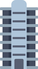 Poster - illustration of a modern office building with a minimalist design, emphasizing the sleek lines and c