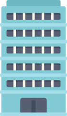 Poster - modern city office building with many floors showing an urban business center