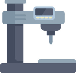 Poster - illustration of a modern industrial drilling machine used in manufacturing for precise hole drilling