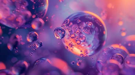Wall Mural - abstract water and oil drops macro photography