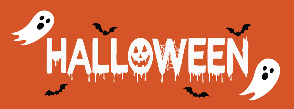 Halloween Social Media Post In Orange Background Vector Design