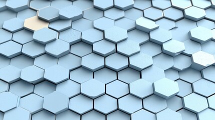 Poster - Abstract Blue Hexagon Pattern   Futuristic Technology Background