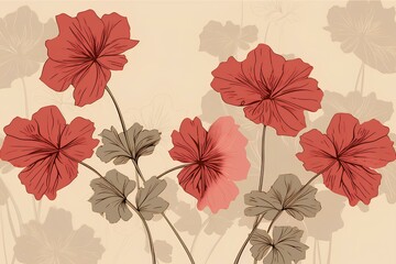 Sticker - seamless pattern with poppies