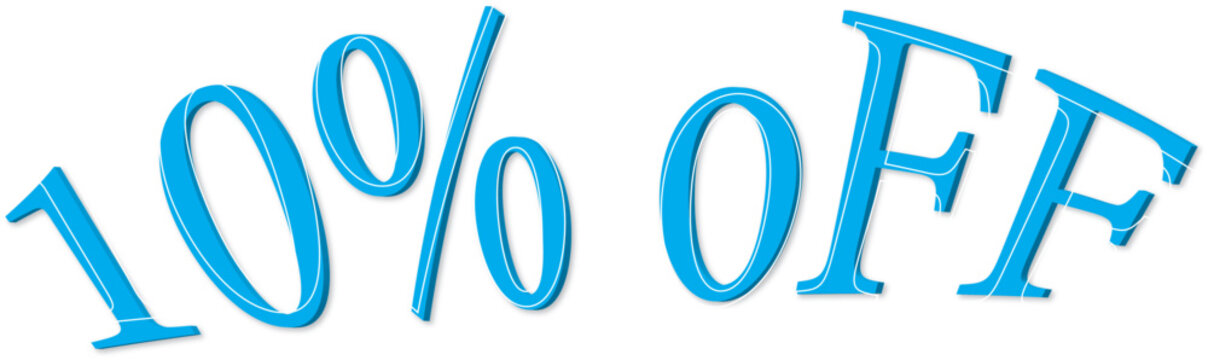 10% off typography