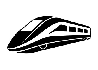 High speed train silhouette vector illustration 