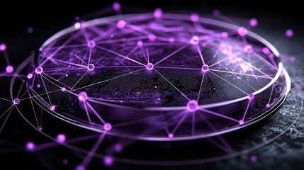 Futuristic Purple Network Connection Abstract Background